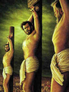 King Jesus hanging on a stake